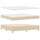LED Box Spring Bed med hovedgærde Creme 200 x 200 cm Stof