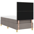 LED Box Spring Bed med madras Gråbrun 80 x 200 cm Stof