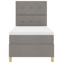LED Box Spring Bed med madras Gråbrun 90 x 190 cm Stof