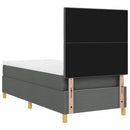 LED Box Spring Bed med hovedgærde Mørkegrå 90 x 200 cm Stof