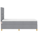 LED Box Spring Bed med hovedgærde Lysegrå 100 x 200 cm Stof