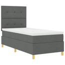 LED Box Spring Bed med hovedgærde Mørkegrå 100 x 200 cm Stof
