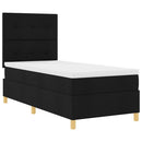 LED Box Spring Bed med hovedgærde Sort 100 x 200 cm Stof