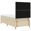 LED Box Spring Bed med madras Creme 100 x 200 cm Stof
