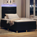 LED Box Spring Bed med hovedgærde Sort 120 x 190 cm Stof