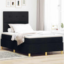 LED Box Spring Bed med hovedgærde Sort 120 x 190 cm Stof