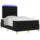 LED Box Spring Bed med hovedgærde Sort 120 x 190 cm Stof