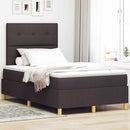 LED Box Spring Bed med hovedgærde Mørk Brun 120 x 190 cm Stof