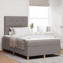 LED Box Spring Bed med madras Gråbrun 120 x 190 cm Stof