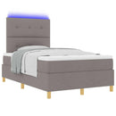 LED Box Spring Bed med madras Gråbrun 120 x 190 cm Stof