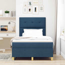 LED Box Spring Bed med madras Blå 120 x 190 cm Stof