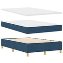 LED Box Spring Bed med madras Blå 120 x 190 cm Stof