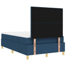 LED Box Spring Bed med madras Blå 120 x 190 cm Stof