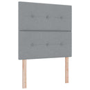 LED Box Spring Bed med hovedgærde Lysegrå 120 x 200 cm Stof