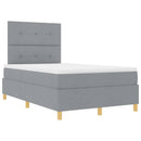 LED Box Spring Bed med hovedgærde Lysegrå 120 x 200 cm Stof