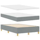 LED Box Spring Bed med hovedgærde Lysegrå 120 x 200 cm Stof