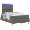 LED Box Spring Bed med hovedgærde Mørkegrå 120 x 200 cm Stof
