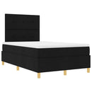 LED Box Spring Bed med hovedgærde Sort 120 x 200 cm Stof