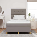 LED Box Spring Bed med madras Gråbrun 120 x 200 cm Stof