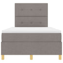 LED Box Spring Bed med madras Gråbrun 120 x 200 cm Stof