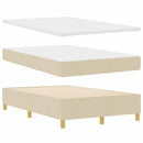 LED Box Spring Bed med madras Creme 120 x 200 cm Stof