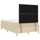LED Box Spring Bed med madras Creme 120 x 200 cm Stof