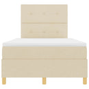 LED Box Spring Bed med madras Creme 120 x 200 cm Stof