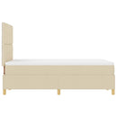 LED Box Spring Bed med madras Creme 120 x 200 cm Stof