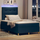 LED Box Spring Bed med madras Blå 120 x 200 cm Stof