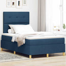 LED Box Spring Bed med madras Blå 120 x 200 cm Stof