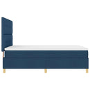 LED Box Spring Bed med madras Blå 140 x 190 cm Stof