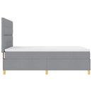 LED Box Spring Bed med madras Lysegrå 140 x 200 cm Stof