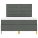 LED Box Spring Bed med madras Mørkegrå 140 x 200 cm Stof