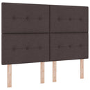 LED Box Spring Bed med madras Mørk Brun 140 x 200 cm Stof