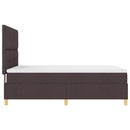 LED Box Spring Bed med madras Mørk Brun 140 x 200 cm Stof