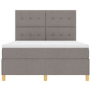 LED Box Spring Bed med madras Gråbrun 140 x 200 cm Stof