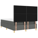 LED Box Spring Bed med madras Mørkegrå 160 x 200 cm Stof