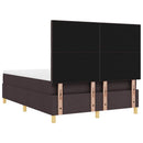 LED Box Spring Bed med madras Mørk Brun 160 x 200 cm Stof