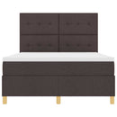 LED Box Spring Bed med madras Mørk Brun 160 x 200 cm Stof