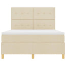 LED Box Spring Bed med madras Creme 160 x 200 cm Stof