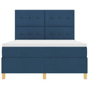 LED Box Spring Bed med madras Blå 160 x 200 cm Stof