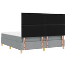 LED Box Spring Bed med madras Lysegrå 180 x 200 cm Stof