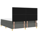 LED Box Spring Bed med hovedgærde Mørkegrå 180 x 200 cm Stof