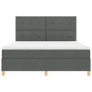 LED Box Spring Bed med hovedgærde Mørkegrå 180 x 200 cm Stof