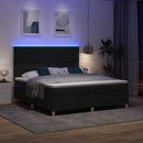 LED Box Spring Bed med madras Sort 180 x 200 cm Stof