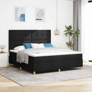 LED Box Spring Bed med madras Sort 180 x 200 cm Stof