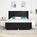 LED Box Spring Bed med madras Sort 180 x 200 cm Stof