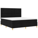 LED Box Spring Bed med madras Sort 180 x 200 cm Stof