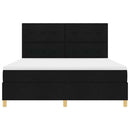 LED Box Spring Bed med madras Sort 180 x 200 cm Stof