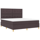 LED Box Spring Bed med hovedgærde Mørk Brun 180 x 200 cm Stof